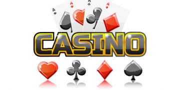 Vector logo text casino and Playing cards, For Ui Game element