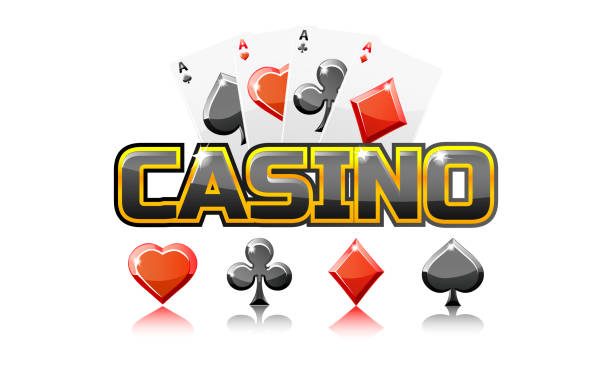 Vector logo text casino and Playing cards, For Ui Game element
