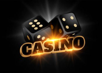 3d casino background with shiny black dice
