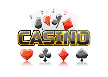 Vector logo text casino and Playing cards, For Ui Game element