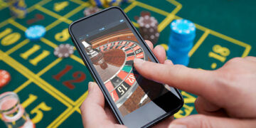 Roulette game being played on smartphone