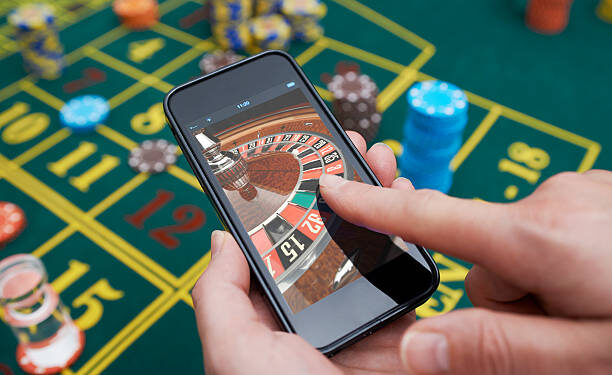 Roulette game being played on smartphone